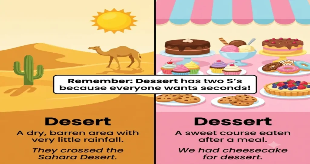 Desert vs Dessert