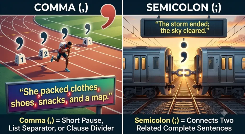 Comma or Semicolon