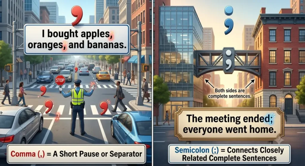 Comma or Semicolon