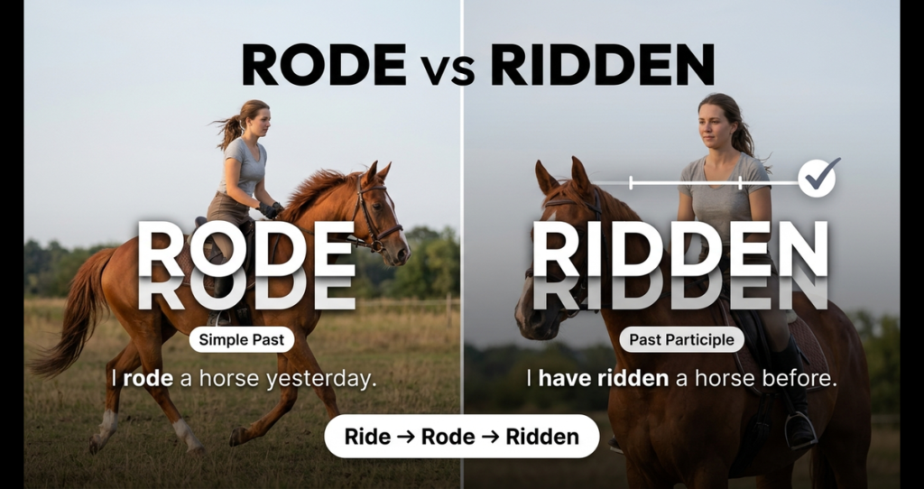 Rode vs Ridden